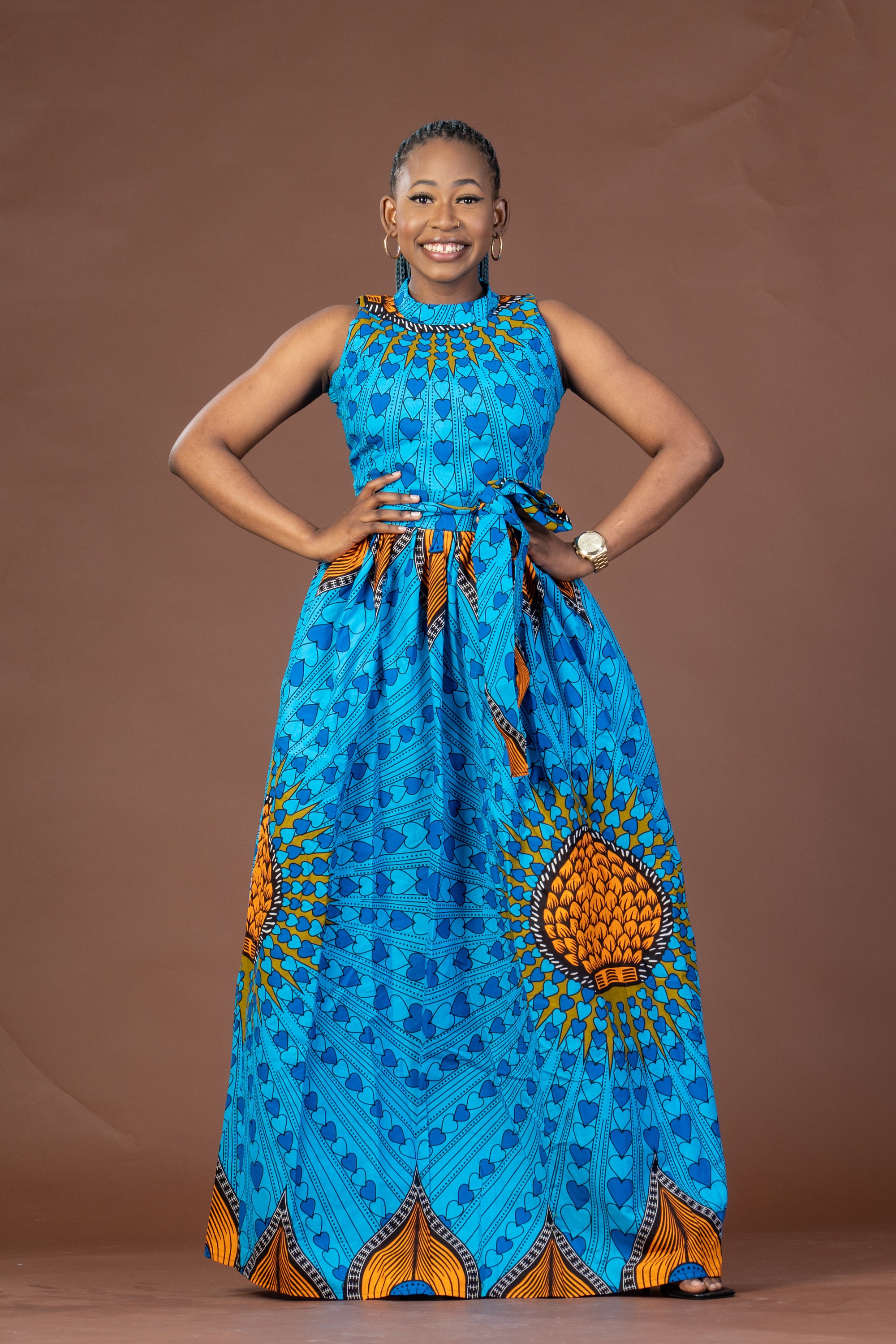 Clara Ankara Sleeveless Maxi Dress Print Dress Gathered Dress African Print Ankara Dress Maxi Dress African Clothing Wedding Guest Etsy