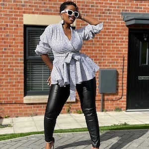 Cora Ankara peplum top, african print top, peplum top, ankara top, blouse