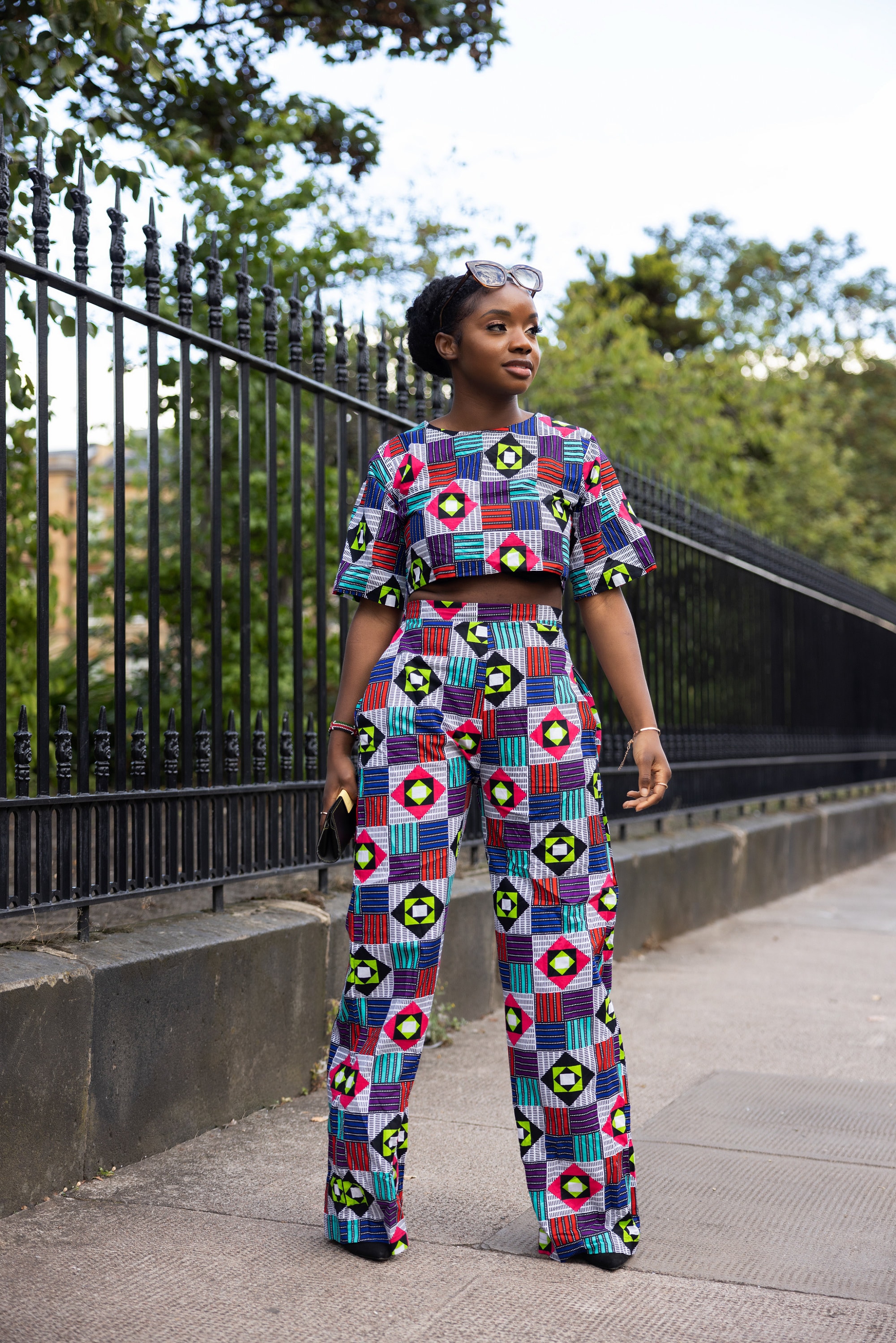 Elia Crop Top and Palazzo Pant Set  Black  Petal  Pup USA