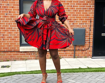 Beatrice Ankara mini dress, print dress, african print dress, ankara dress, midi dress, midi, dress, african clothing