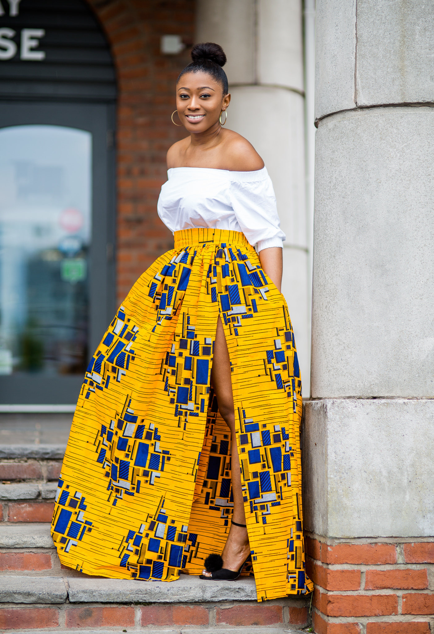 Long skirt top yellow colour
