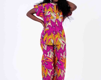 Pantalon Berry Ankara, pantalon, pantalon long ankara, robe imprimée africaine, pantalon imprimé africain