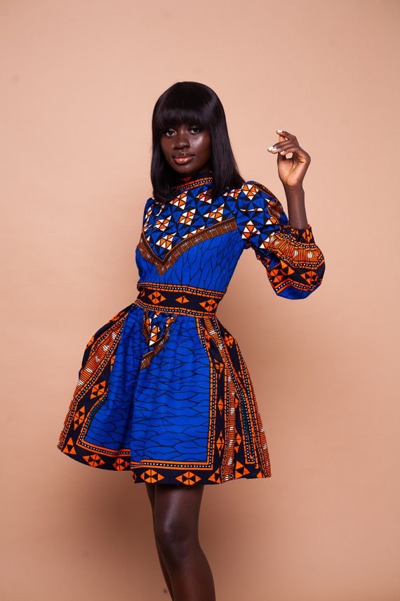 African Dress, Ankara Midi Dress, African Print Gown, Ankara Short Dress,  African Print Skater Dress, Ankara Flair Gown, African Print Dress - Etsy