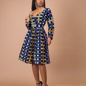 Joy Ankara midi dress, wrap dress, print dress, gathered dress, african print ankara dress, midi dress, midi, dress, african clothing