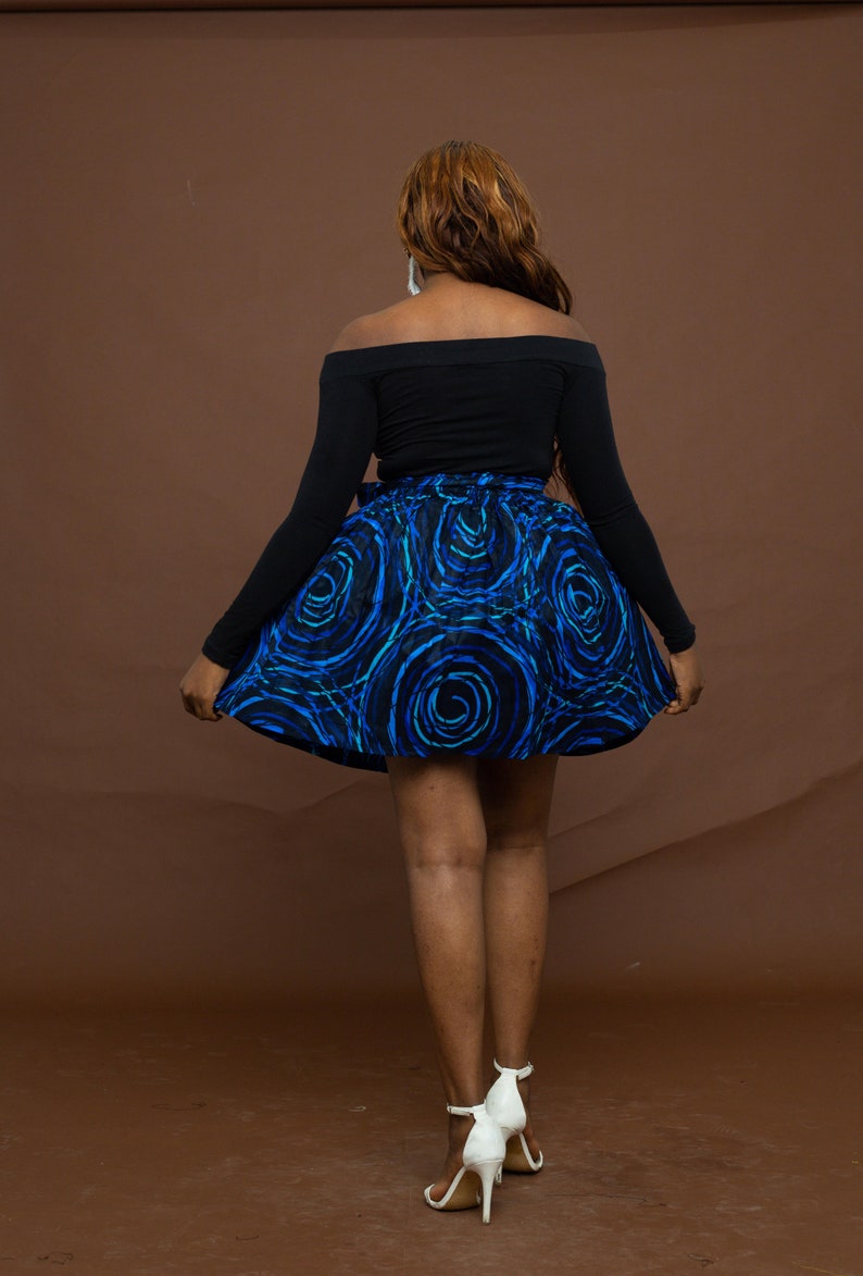 Uku Midi skirt, gathered skirt, ankara skirt, skirt, retro skirt, image 3