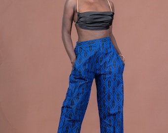 Aria Ankara trouser, trouser, long ankara trouser, african print wide leg trouser, african print trouser