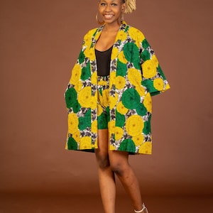 Anthonia Ankara kimono, kimono, long ankara kimono, african print kimono, african print long kimono