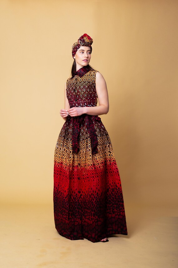 Ankara sleeveless clearance dress