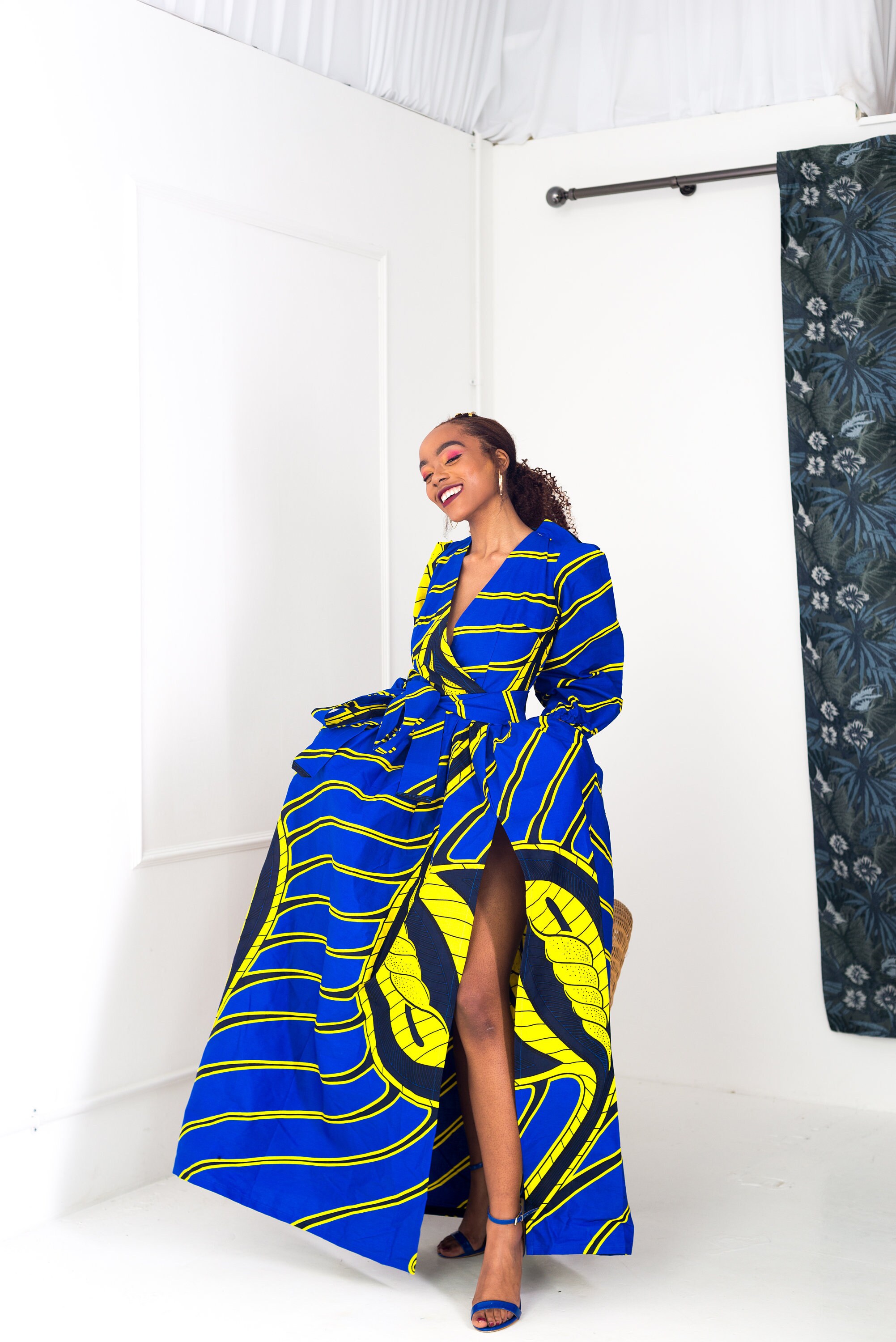 Image of Ankara Wrap Maxi Dress, Dress, Print Gathered African Print Ankara Maxi, Clothing