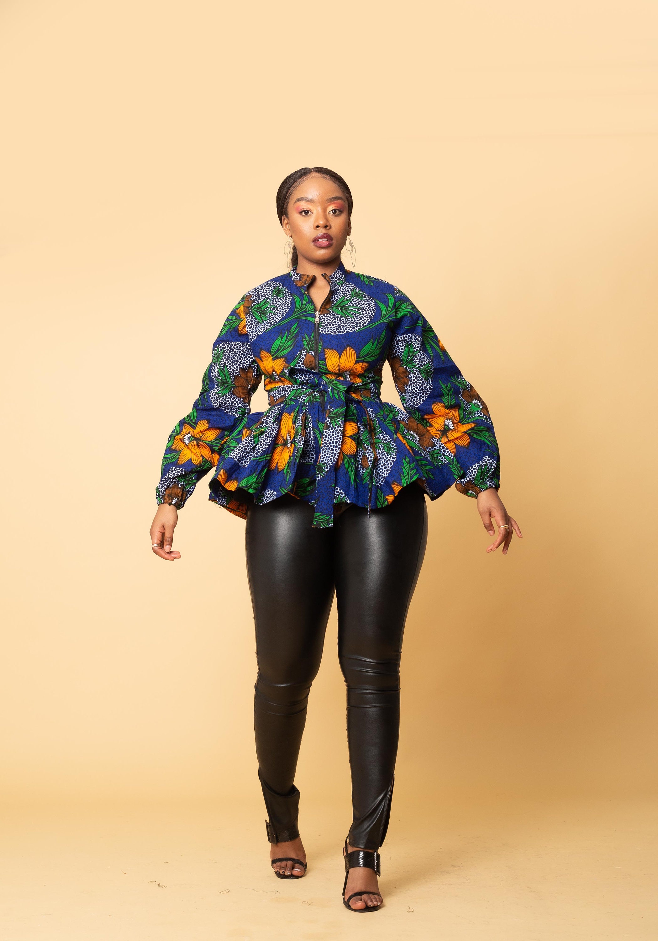 KABIRA African Print Women's Top (Peplum)