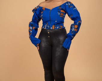 Mimz Ankara crop top, african print top, peplum top, ankara top, blouse