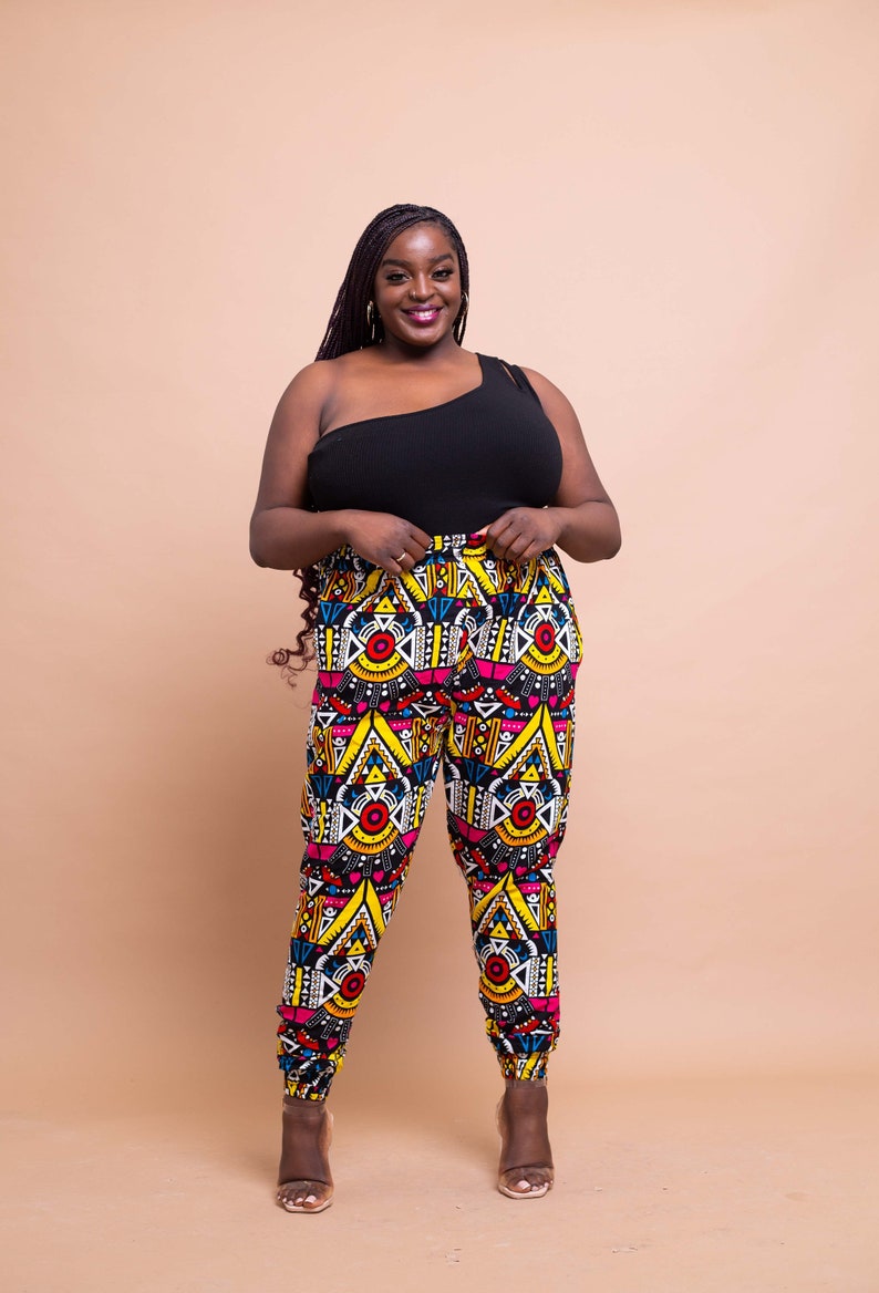 Orange, Green, Blue African Print Pants | kayraimports.com – Kayra Imports