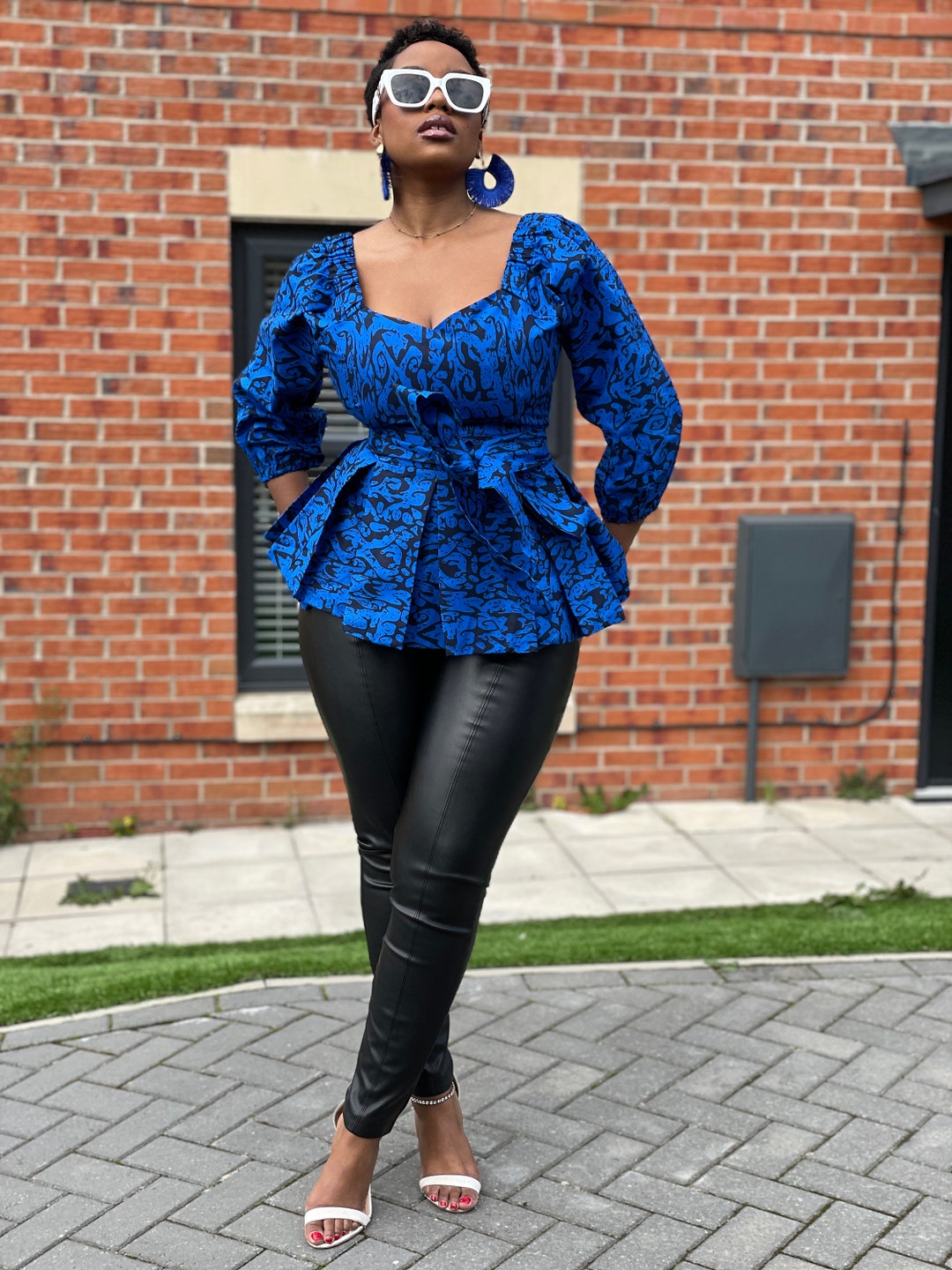Charlie Ankara Peplum Top, African Print Top, Peplum Top