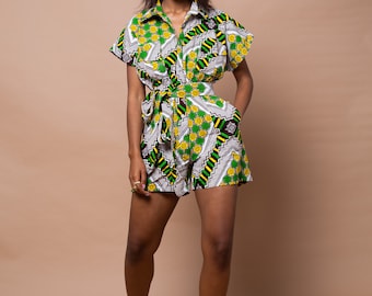 Rianna Ankara Playsuit, Jumpsuit, African print, ankara clothing,