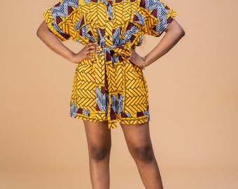 Rosa Ankara Playsuit, Jumpsuit, African print, ankara clothing,