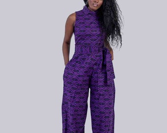 Noelle Ankara Jumpsuit, Jumpsuit, African print, wedding guest jumpsuit, formal jumpsuit, elegant jumpsuit, prom jumpsuit, Rompers