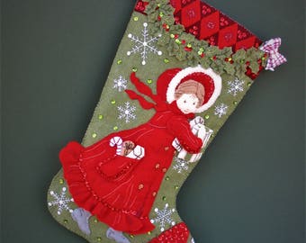 Holly Days finished  Christmas Stocking