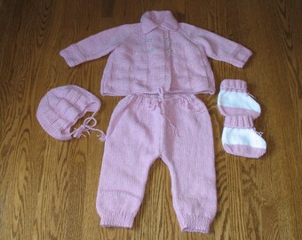 Baby 4 piece  Dusty Rose Ensemble