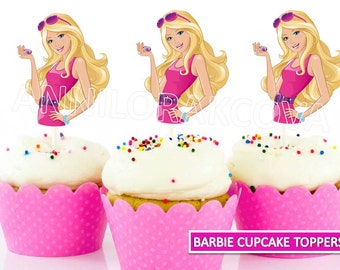 Barbie Cupcake Toppers/ Barbie Printables/ Instant Download/ You Print 60% OFF