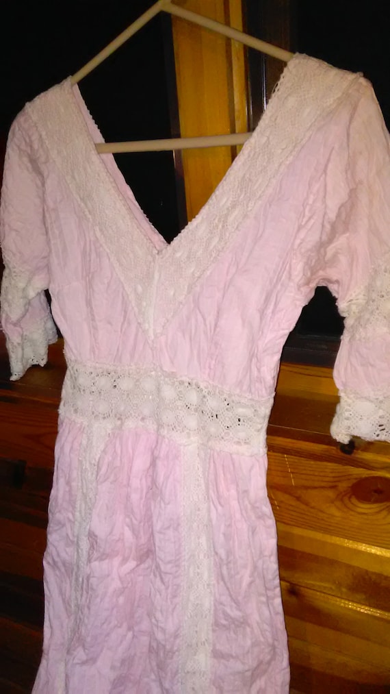 Vintage 60s? 70s? Baby Pink HEAVYWEIGHT Cotton We… - image 9