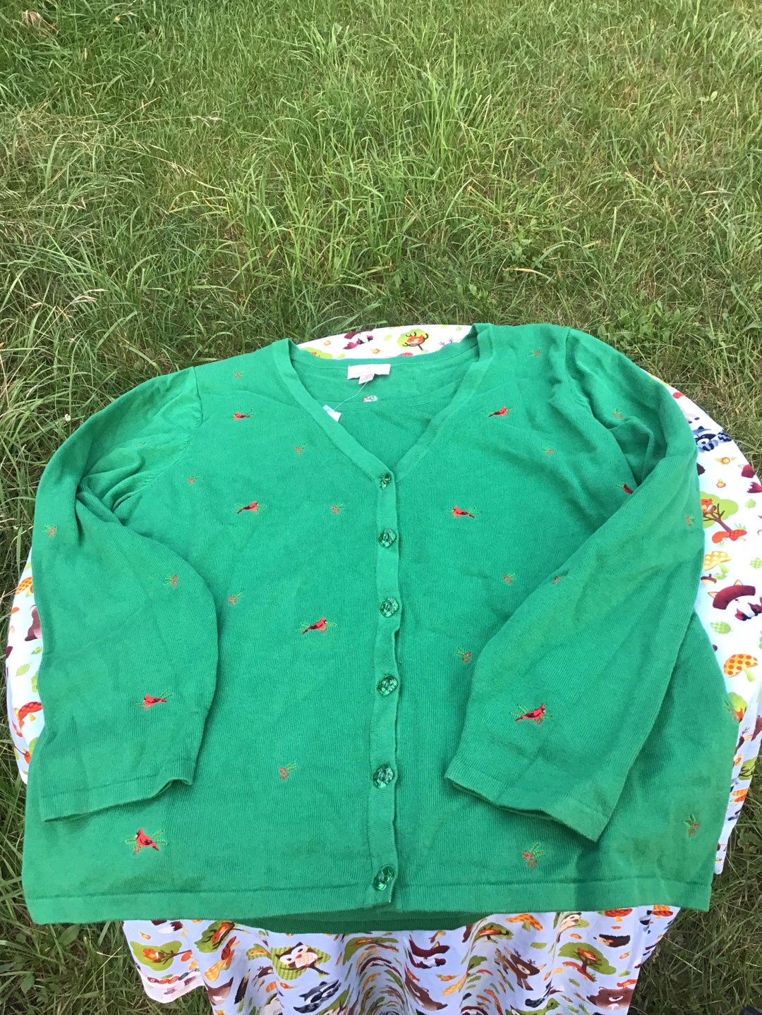 New With Tags Kelly Green Cardigan Sweater With All Over - Etsy