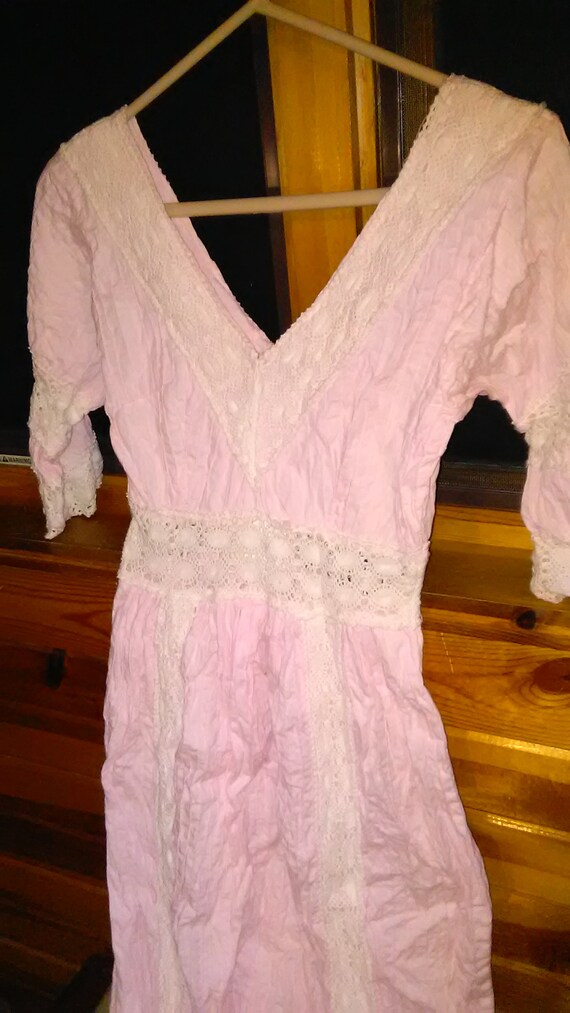 Vintage 60s? 70s? Baby Pink HEAVYWEIGHT Cotton We… - image 3