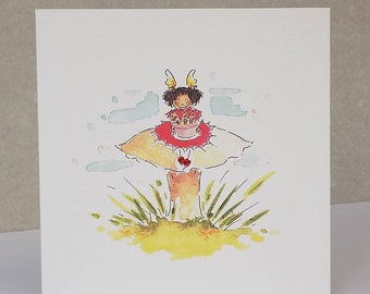 Fairy Card, Fairy Toadstool Birthday card, faerie card