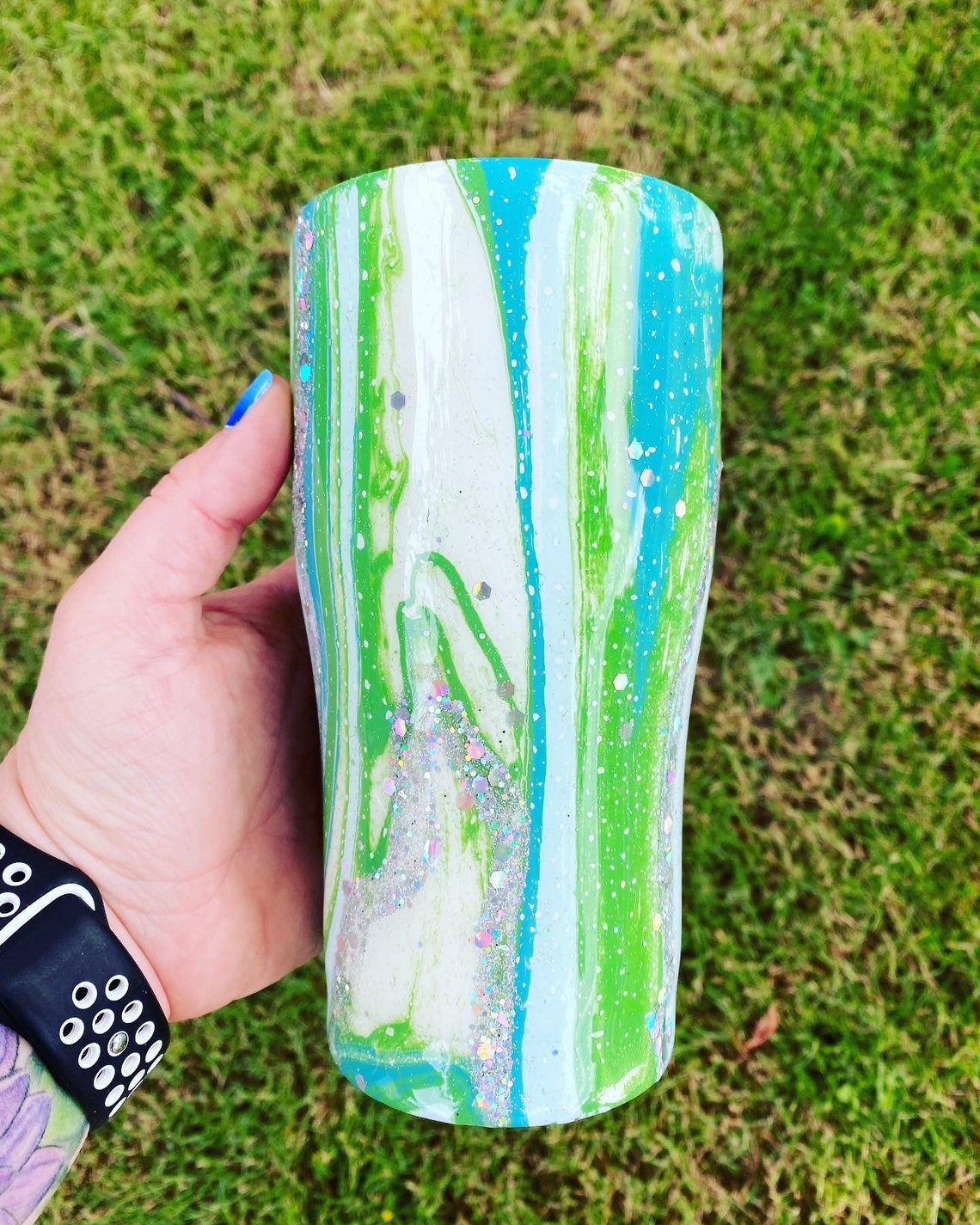 20oz modern curve marble tumbler Etsy