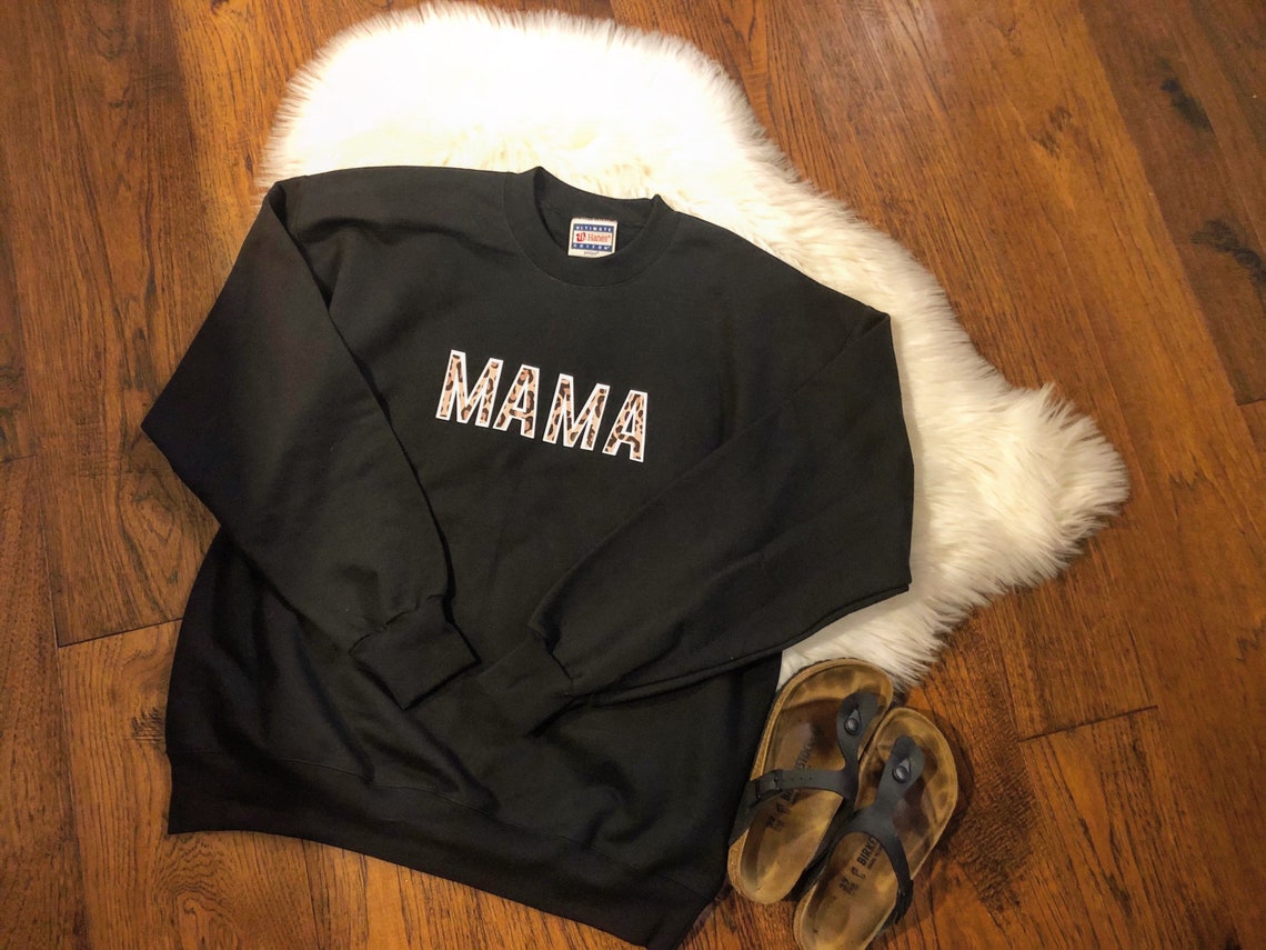 Leopard Font Mama Sweater | Etsy