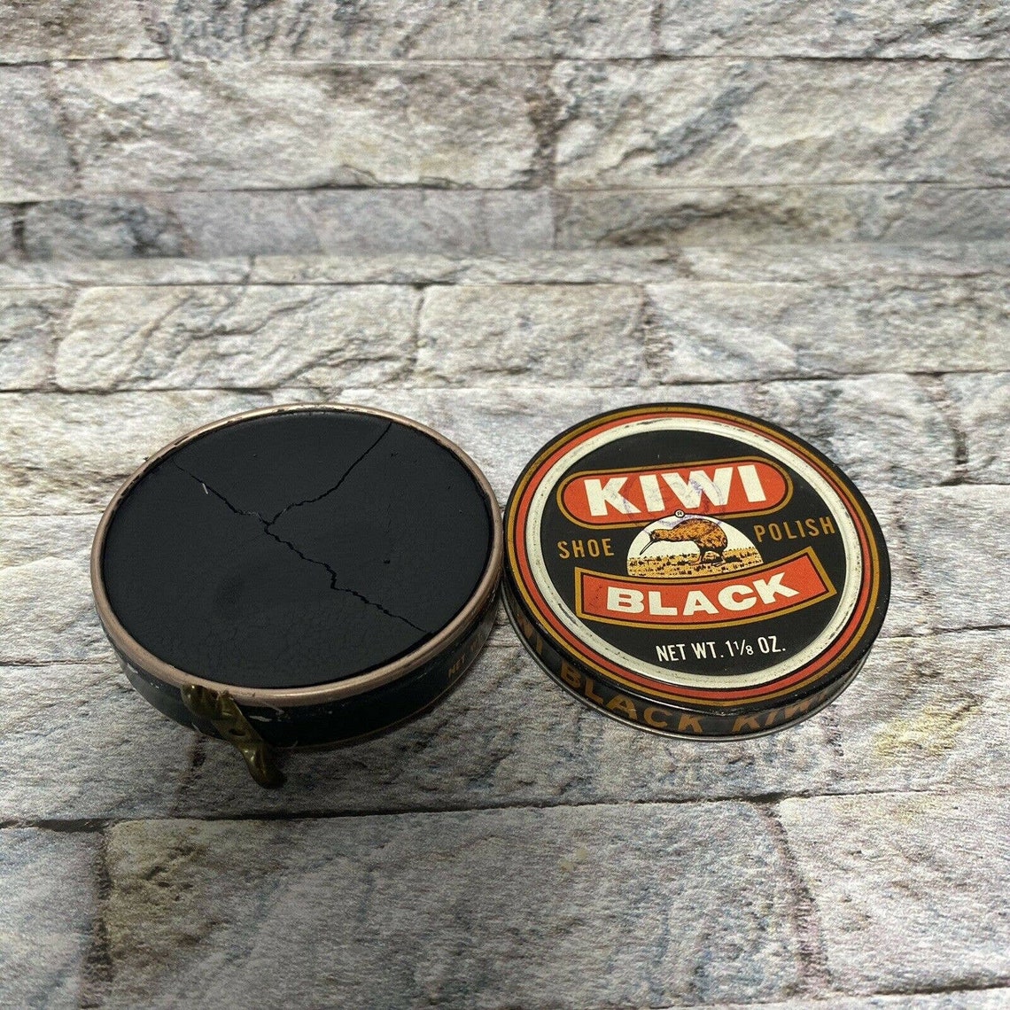 Kiwi Shoe Polish 1 1/8 oz Tin Black Vintage Etsy