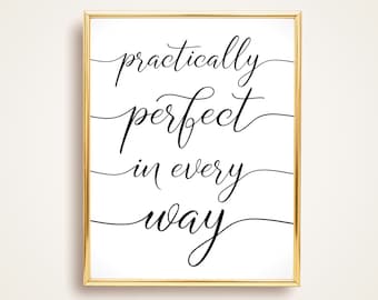 Mary Poppins Practically Perfect in Every Way  INSTANT DOWNLOAD Wall Art Print