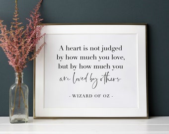 L. Frank Baum Quote, Printable Wall Art, A Heart is Not Judged by How ...