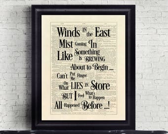 Mary Poppins Winds in the East Dictionary Page Instant Download Wall Art Print