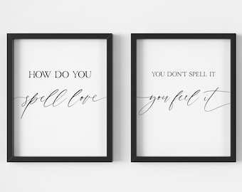 Winnie the Pooh How Do You Spell Love You Don't Spell It You Feel It Set Of Two 8 x 10 inch INSTANT DOWNLOAD Wall Art Print Poster
