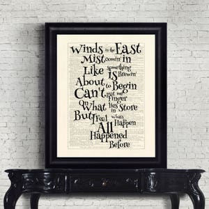 Mary Poppins Winds in the East Dictionary Page INSTANT DOWNLOAD Wall Art Print