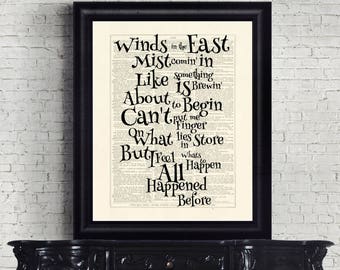 Mary Poppins Winds in the East Dictionary Page INSTANT DOWNLOAD Wall Art Print