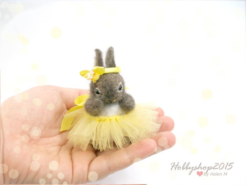 Dollhouse Needle felted animal Handmade felt Bunny Brown Hare | Etsy