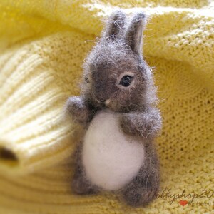 Dollhouse Needle Felted Animal Handmade Felt Bunny Brown Hare Rabbit ...