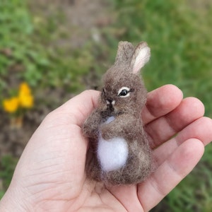 Needle Felted Little Bunny Miniature Sculpture Baby Bunny Hare Rabbit ...