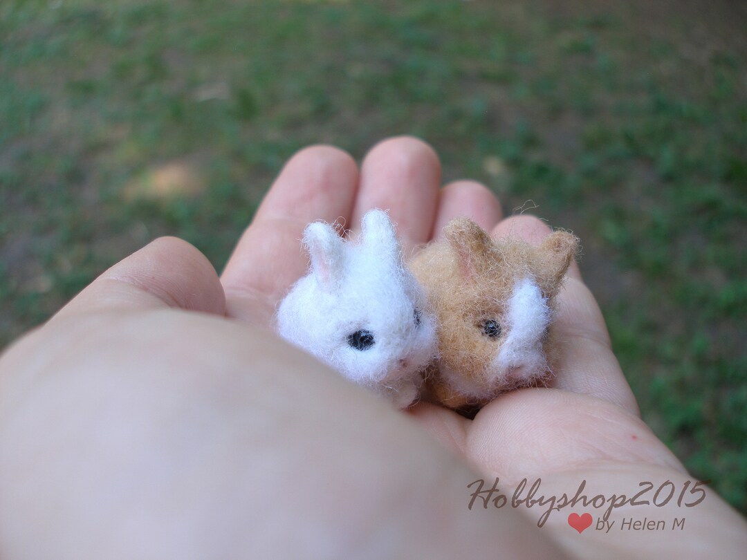 Mother's Day 2 Hare Needle Felting Felted Animal Bunny Miniature Needle ...