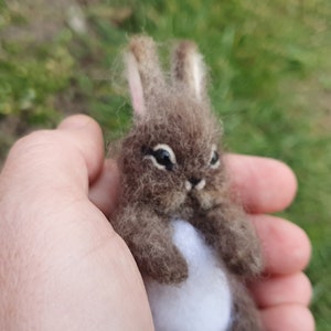 Needle Felted Little Bunny Miniature Sculpture Baby Bunny Hare Rabbit ...