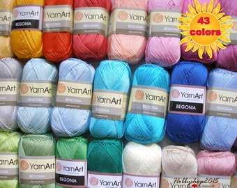 100 %  Mercerized cotton  yarn  crochet yarn Yarnart begonia amigurumi quality  perfect sport yarn knitting toys clothes eco yarn wholesale