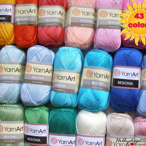 100 %  Mercerized cotton  yarn  crochet yarn Yarnart begonia amigurumi quality  perfect sport yarn knitting toys clothes eco yarn wholesale