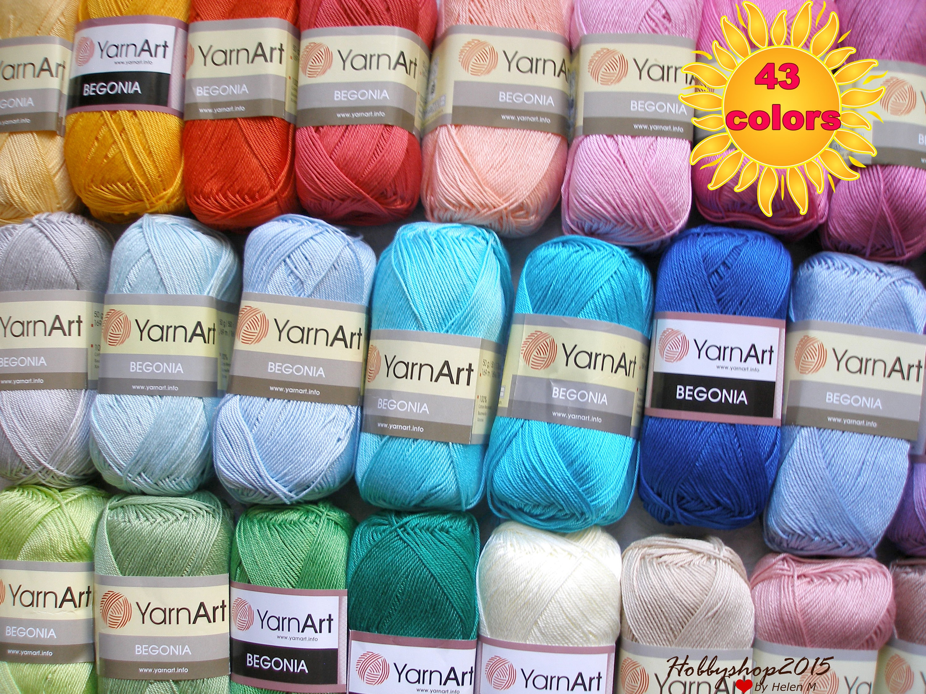 100 % Mercerized Cotton Yarn Crochet Yarn Yarnart Begonia 100 % Mercerized Cotton Yarn Crochet Yarn Yarnart Begonia