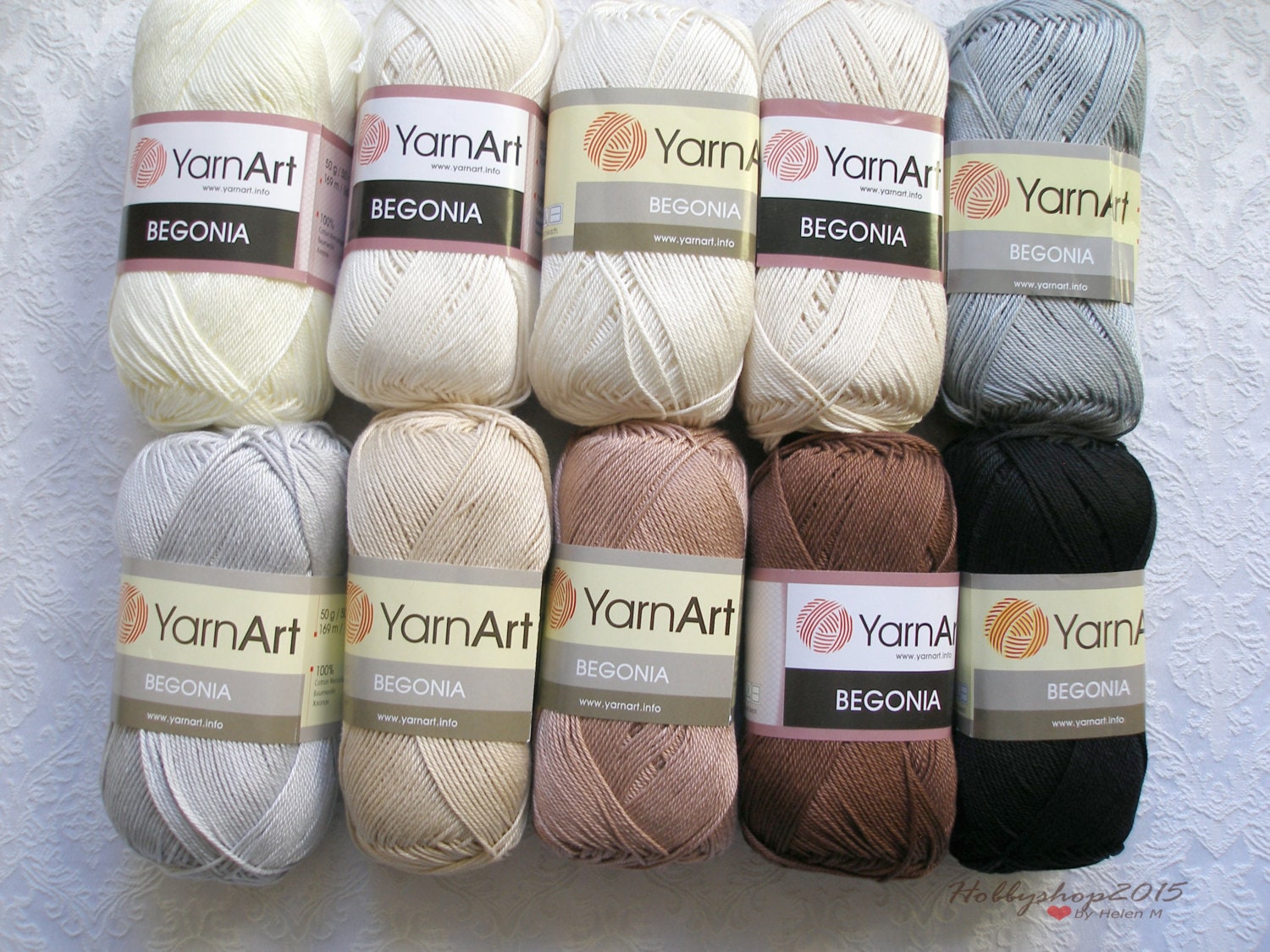 4 Balls of YarnArt Begonia Yarn Set, Mercerized Cotton Yarn, Multicolor  Crocheting Yarn, Colorful Knitting Thread, Assorted Color Yarn Set for