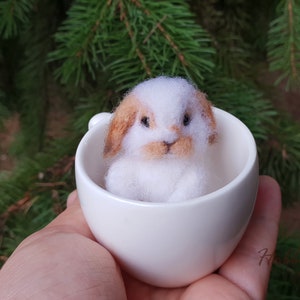 Needle Felted Animal Bunny Hare Rabbit Pet Memorial Realistic Mini ...