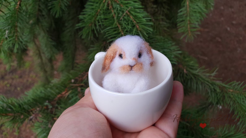 Needle Felted Animal Bunny Hare Rabbit Pet Memorial Realistic Mini ...