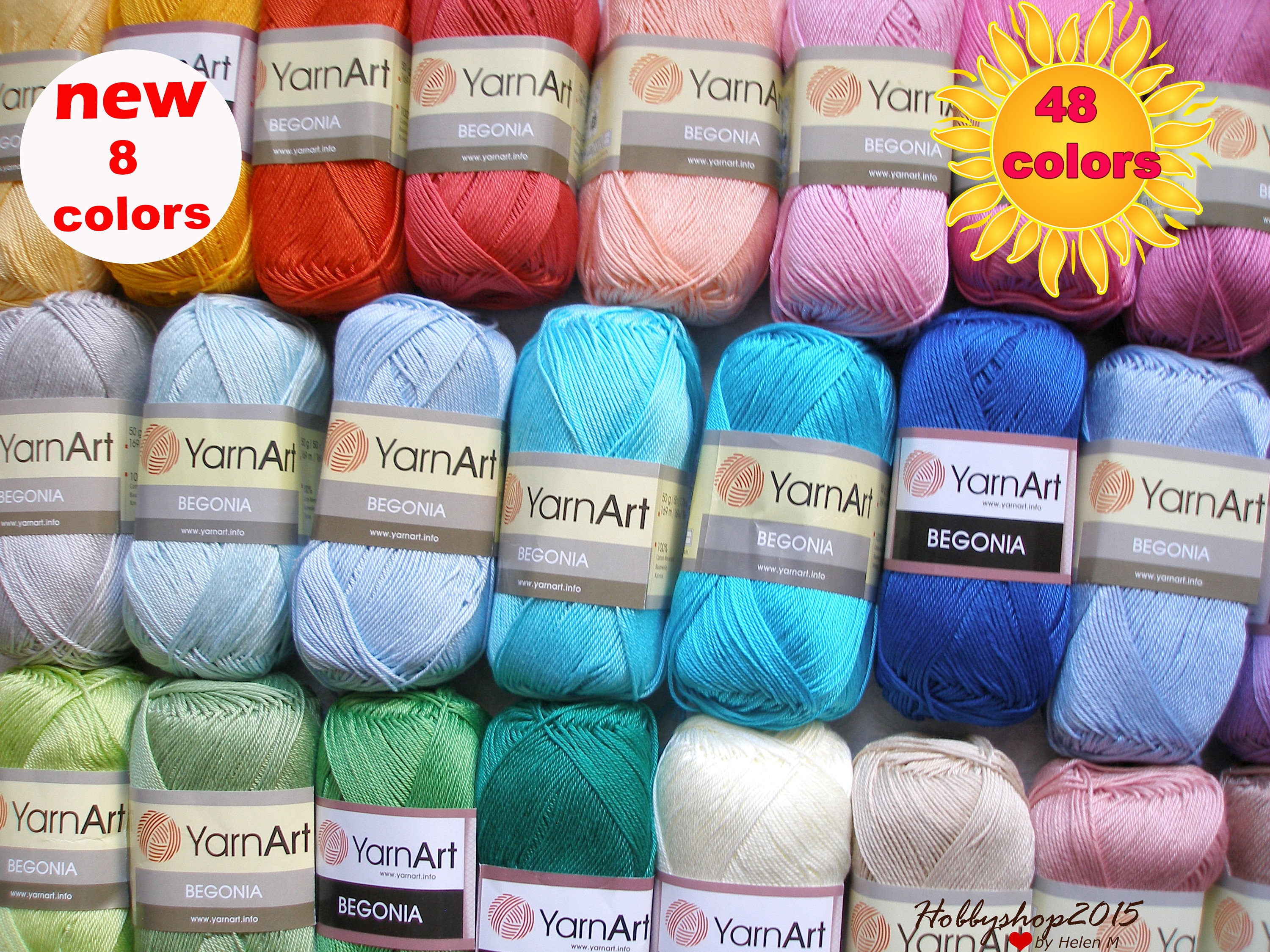 100 Mercerized cotton yarn crochet yarn Yarnart begonia Etsy