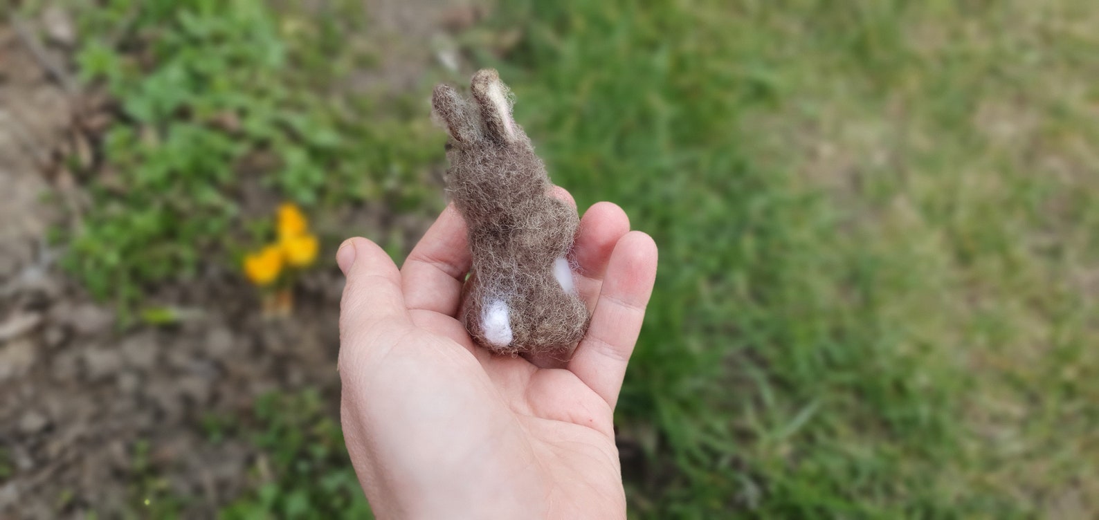 Needle Felted Little Bunny Miniature Sculpture Baby Bunny Hare Rabbit ...