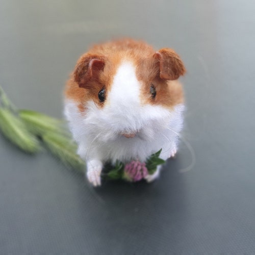 Realistic guinea pig Plushie Soft Sculpture pig cute guinea pig shops handmade stuffed guinea pig pet Stuffed Animal